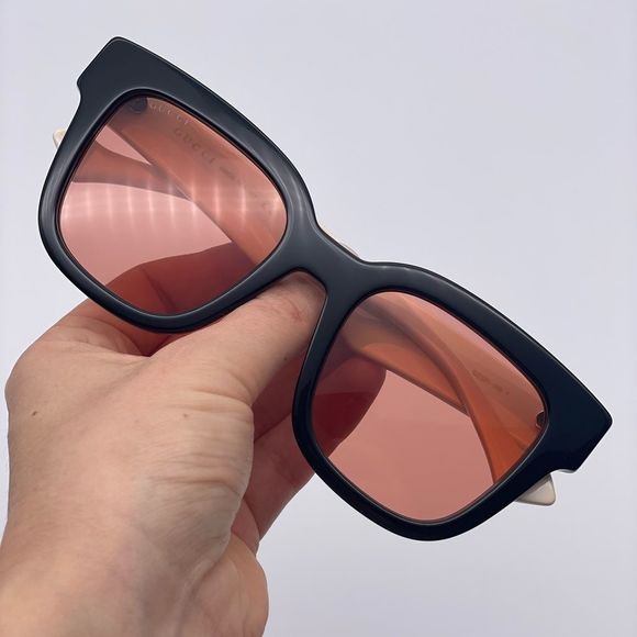 GUCCI GG0998S 002 Black/White/Orange Women Sunglasses - Picture 8 of 12